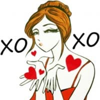 «Flirty Xoxo Girl By MRMajdiN» sticker set