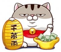 «A cute little cat is so fat @bistic» sticker set