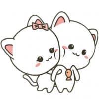 «Njun & Njel: Cat Couple @stickerscar» sticker set