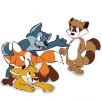 «Furry love» sticker set