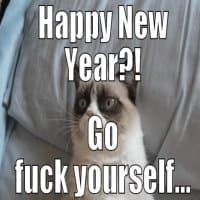 «Fuck New Year :)» sticker set