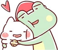 «Lazynfatty – Christmas Frog :: @line_stickers» sticker set