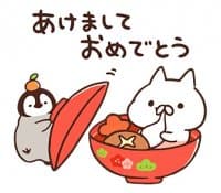 «Penguin and Cat Days: New Year’s Gift» sticker set