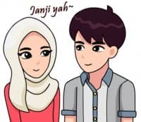 «Couple Hijab Diary @tikelku» sticker set