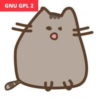 «GNU GPL Pusheen» sticker set