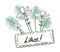 «Flowers and greeting card» sticker set