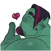 «The sexy orc, Glas» sticker set