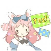 «Rabbit ear girl Rosy Double Pack» sticker set