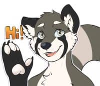 «Silvy Grey Red Panda» sticker set