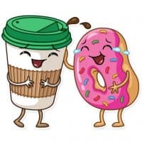 «Donut and Coffee» sticker set