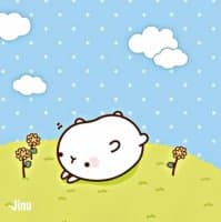 «Round and Fluffy~JINU» sticker set