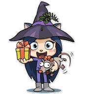 «Kitty the Witch» sticker set